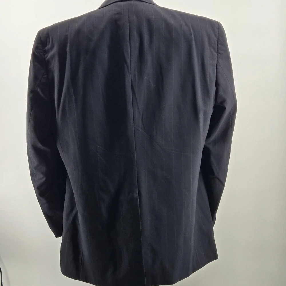 Vintage Burberrys Suit‎ Jacket Mens M Blue Striped Wool Single-Breasted 2 Button